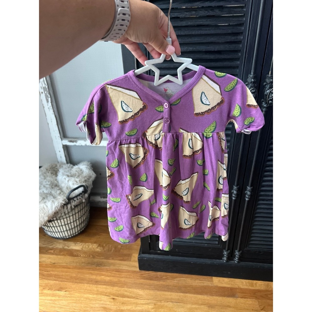 Pink chicken baby girls tunic dress pie size 6-12